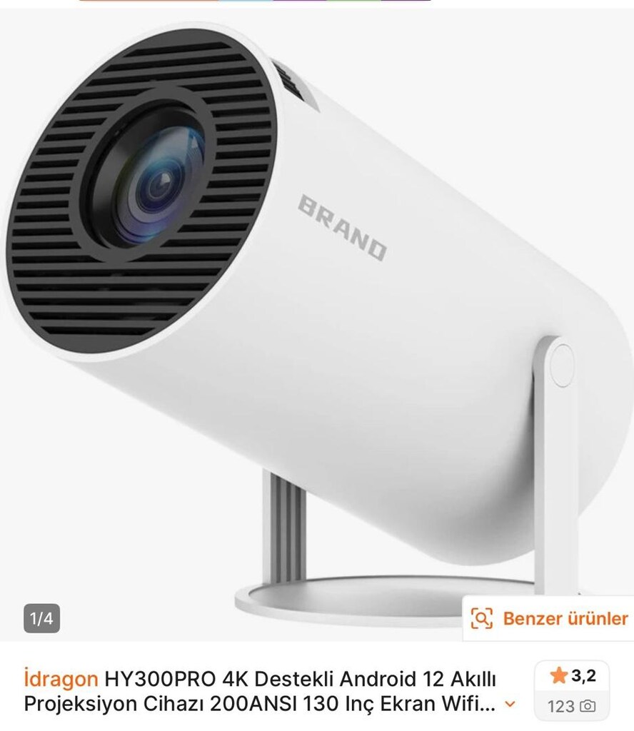 İDRAGON HY300 PRO Android 12 Projeksiyon 1 Kez Kullanıldı| kutulu - 4