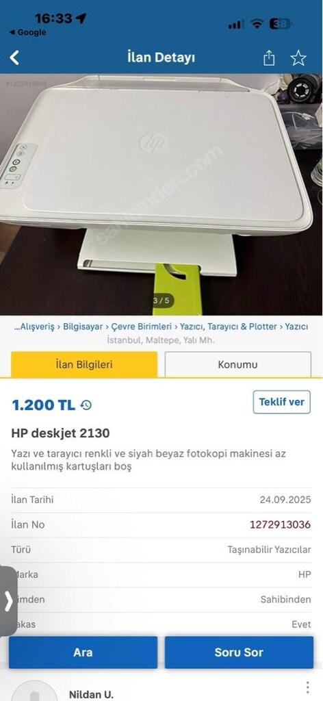 Hp deskjet 2130 yazıcı - 3