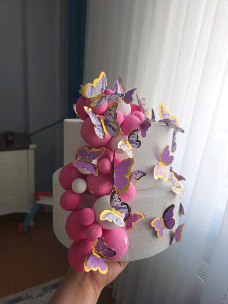 Kelebekli Pastel Parti Maket Pastası - 2