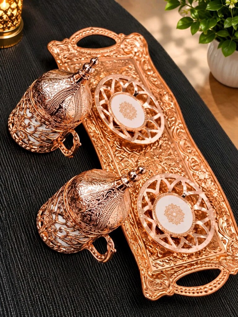 Bakır Kahve Fincanı 2li Set - 10