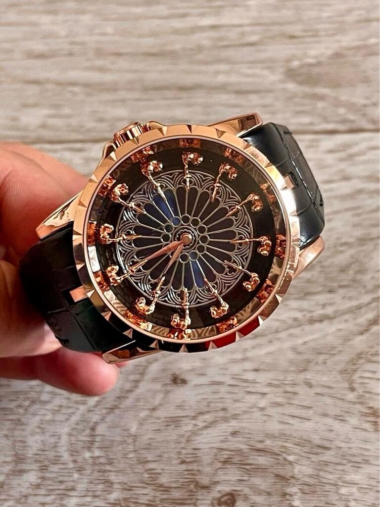 ‼İTHAL/SIFIR/18K Altın Kaplı,3D Şovalye Detay Kadran,İsviçre Mekanizm - 4