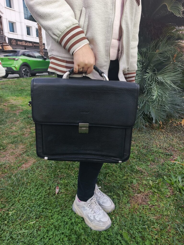 Hakiki Deri Laptop Bölmeli Evrak Çantası - 2