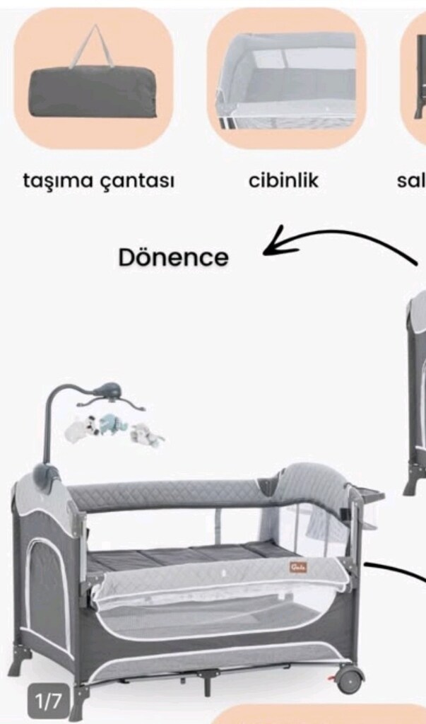 anne yani sallanır cibinlikli dönerceli oyun park yayak - 2