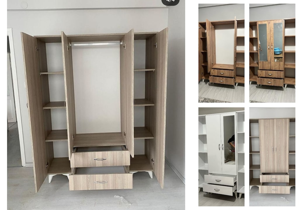 4 kapaklı elbise dolabı aollnrxrlx - 5