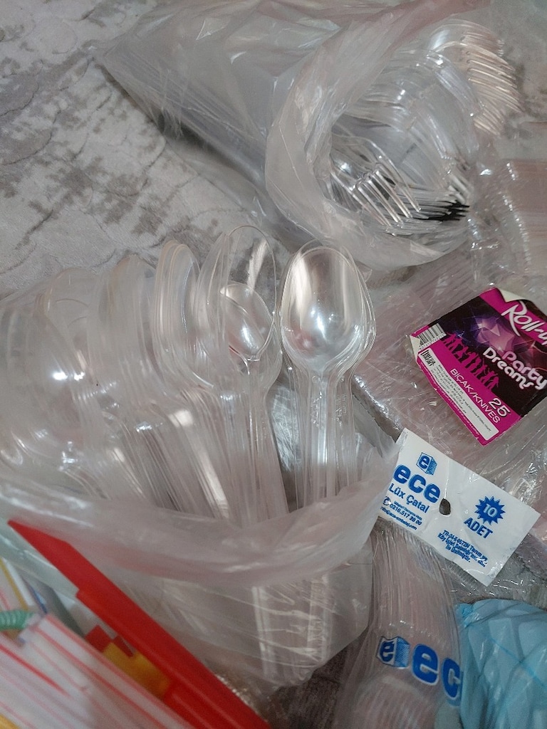 plastik çatal kaşık bıcak, patates kizartma catali,hamburger poşeti, p - 2