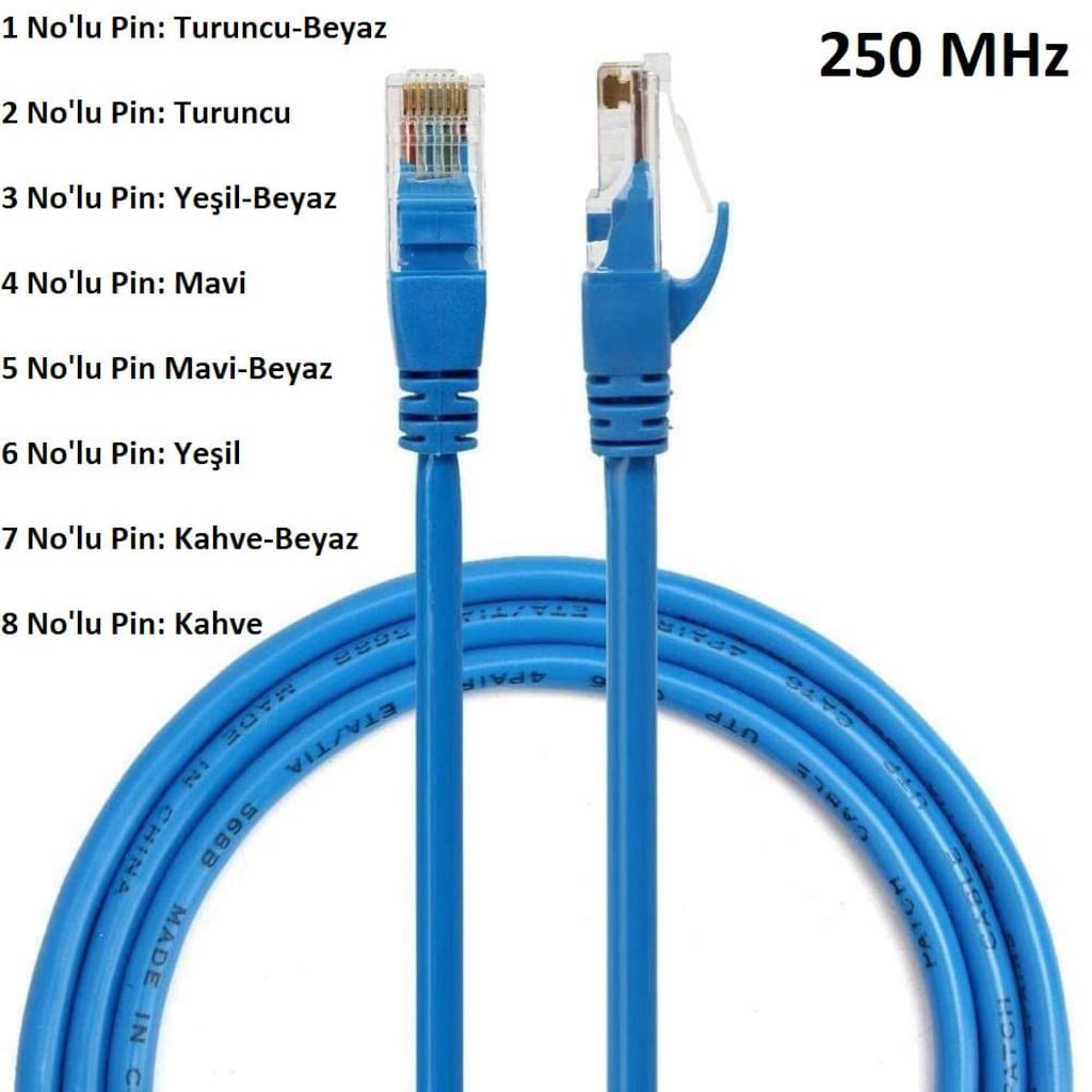 0.5/1/1,5/2/3/5/10/15/20/30/40 Metre CAT6 RJ45 Ethernet Kablosu - 8