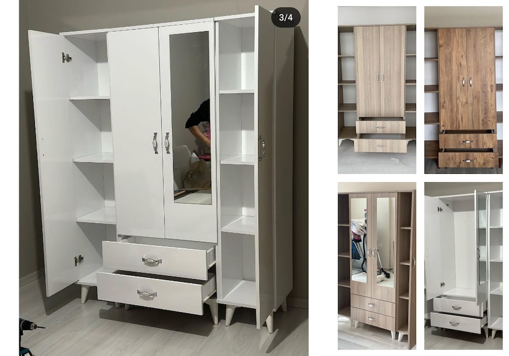 4 kapaklı elbise dolabı xomhbicgot - 5
