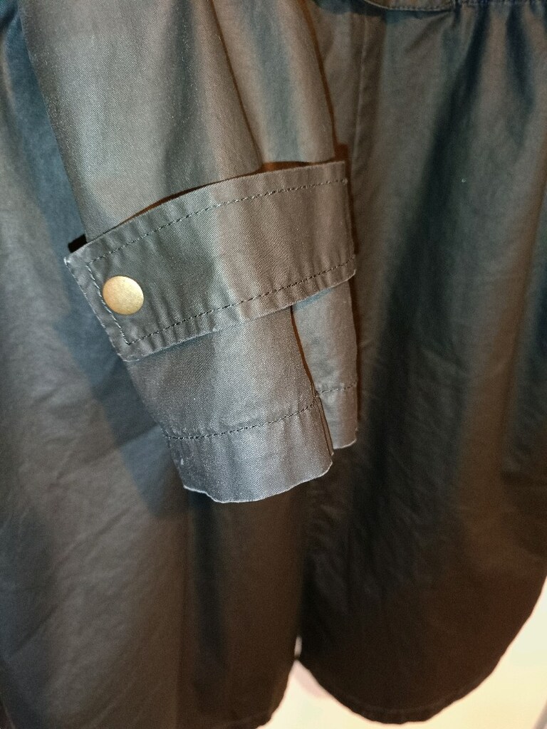 BERSHKA BALMUMU KUMAŞ UZUN PARKA YAĞMURLUK - 4