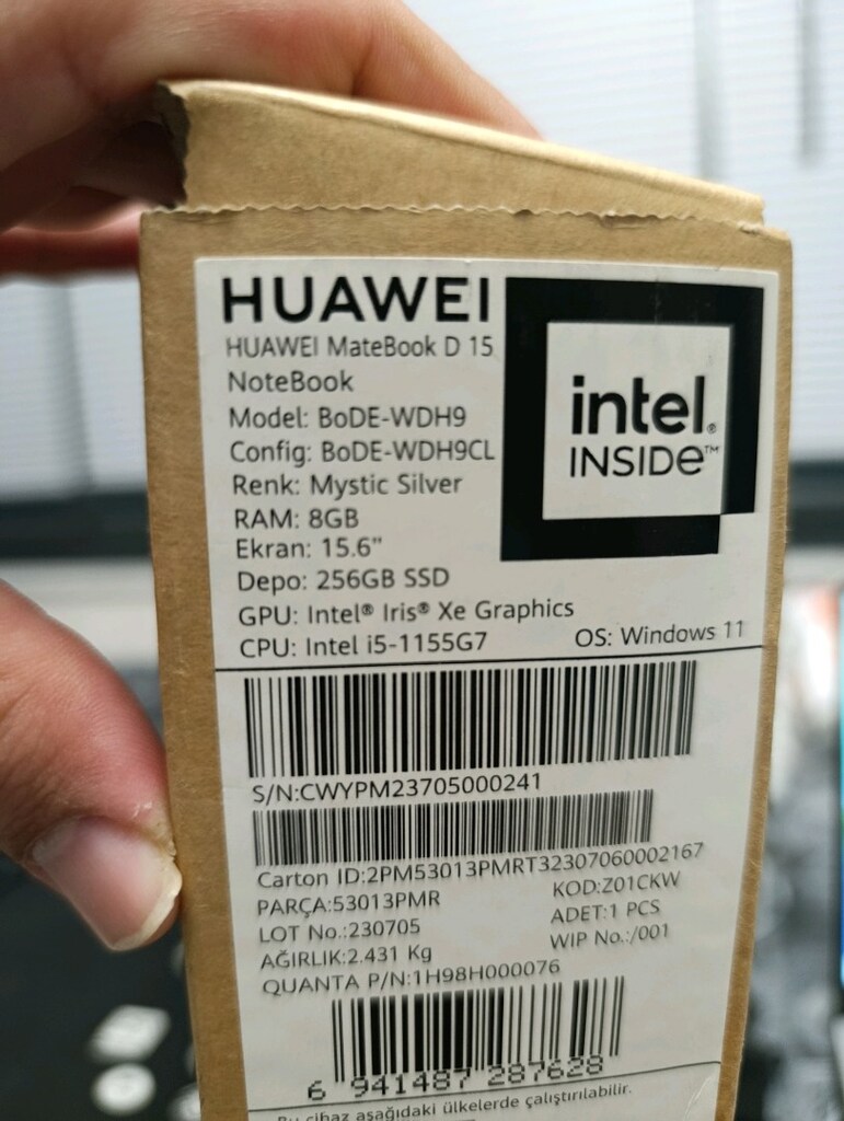 HATASIZ HUAWEI MATEBOOK D15 | i5-1155G7 | 8GB RAM | 256GB NVMe SSD | - 6