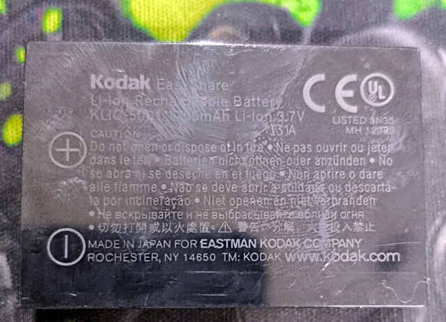 Kodak KLIC-5001 Batarya 2.el Üsküdar merkez