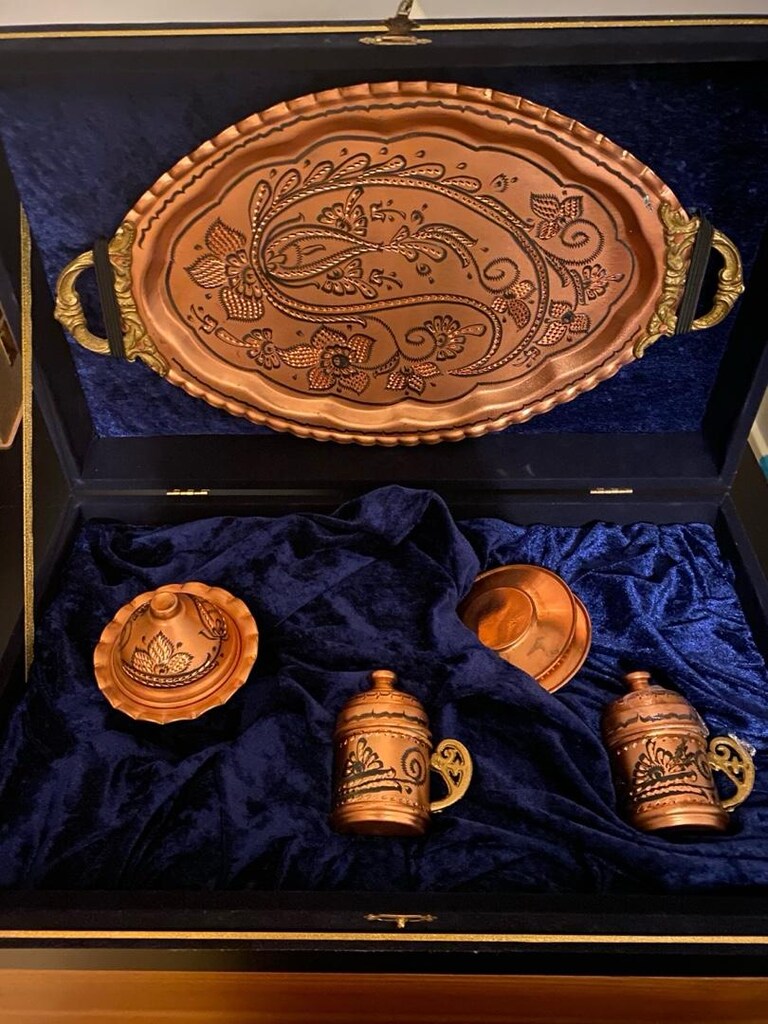 Bakır Fincan Ve Tepsi Seti - 2