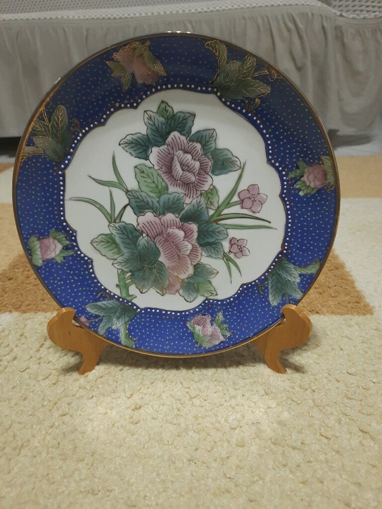 TESLİM: AKÇAY SIFIR GİBİ,VİNTAGE HAND PAİNTED ROYAL SATSUMA EL BOYALI - 4