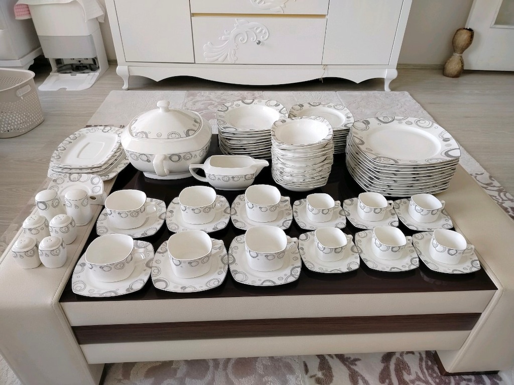Güral porselen12 kişilik yemek takımı sıfır ayarında az kullanılmış - 3