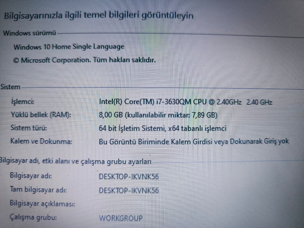 Samsung i7 3.Nesil | 8GB RAM | SSD | GT650M | Temiz Kullanım - 7