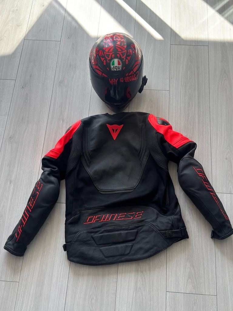 Dainese Racing 5 Black Red Fluo Deri Mont 52 beden - 3