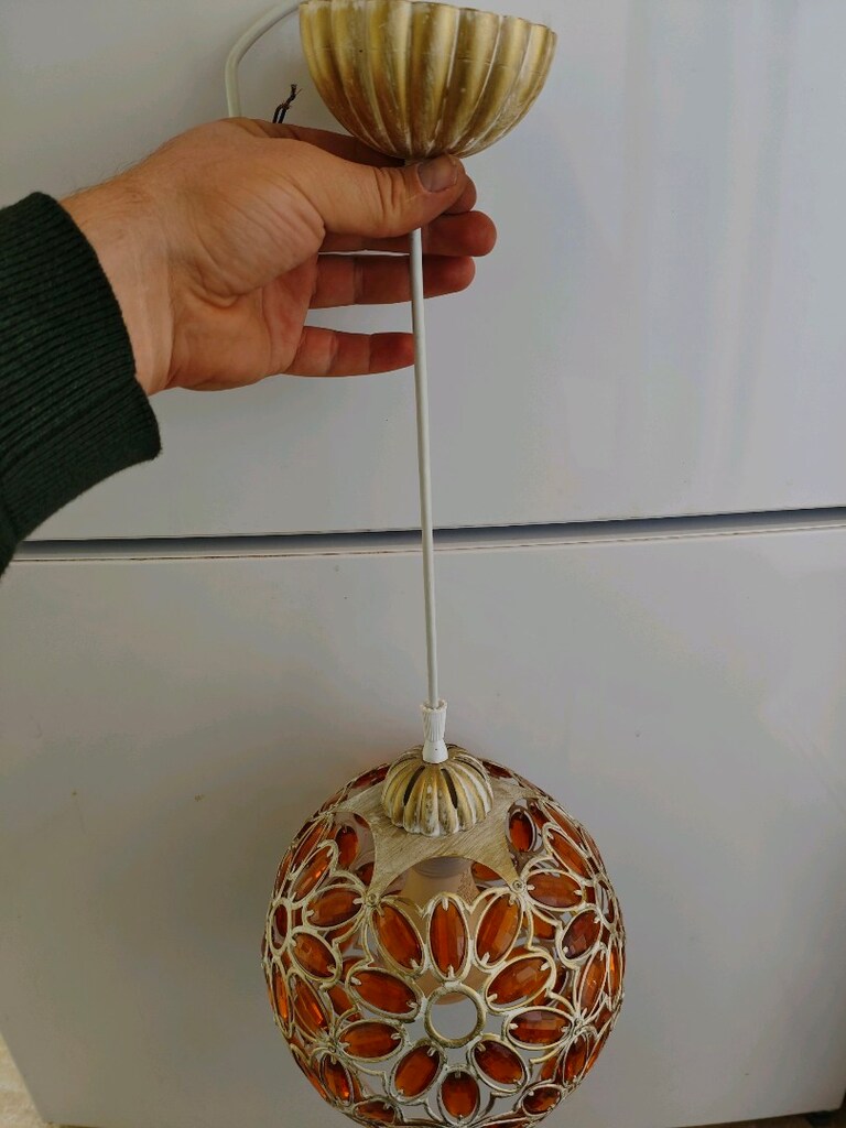 taşlı metal avize - 3