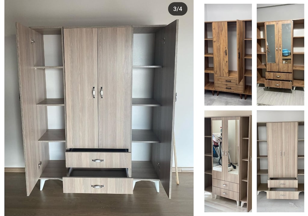 4 kapaklı elbise dolabı ibsbnefbyh - 5