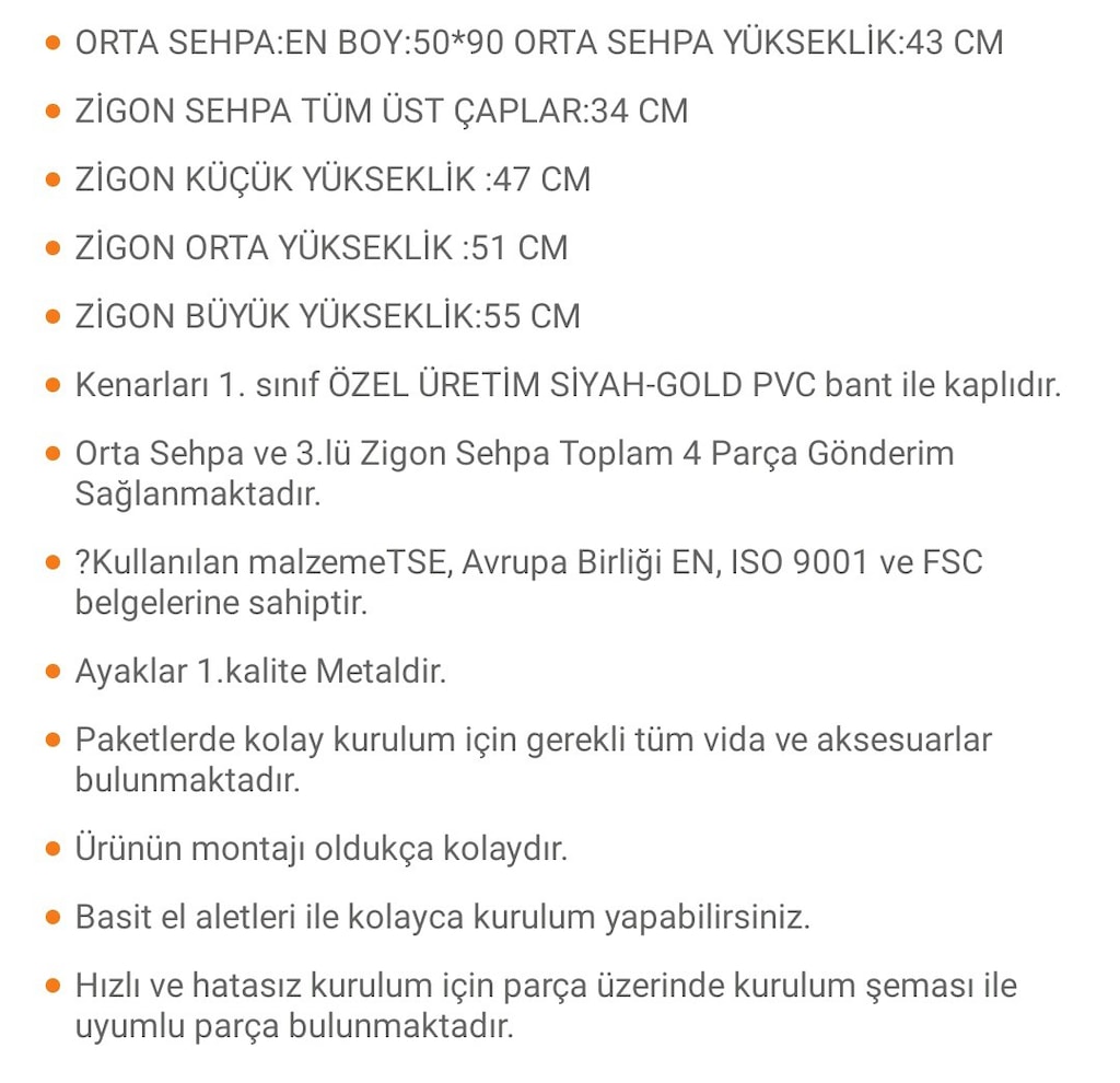 Çift Bendirli Beyaz Mermer Desenli 3 lü Zigon Sehpa ve Orta Sehpa - 3