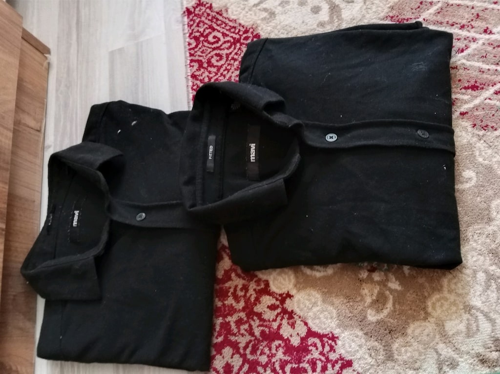Mavi Siyah Uzun Kollu Fitted Gömlek M/XS - 4
