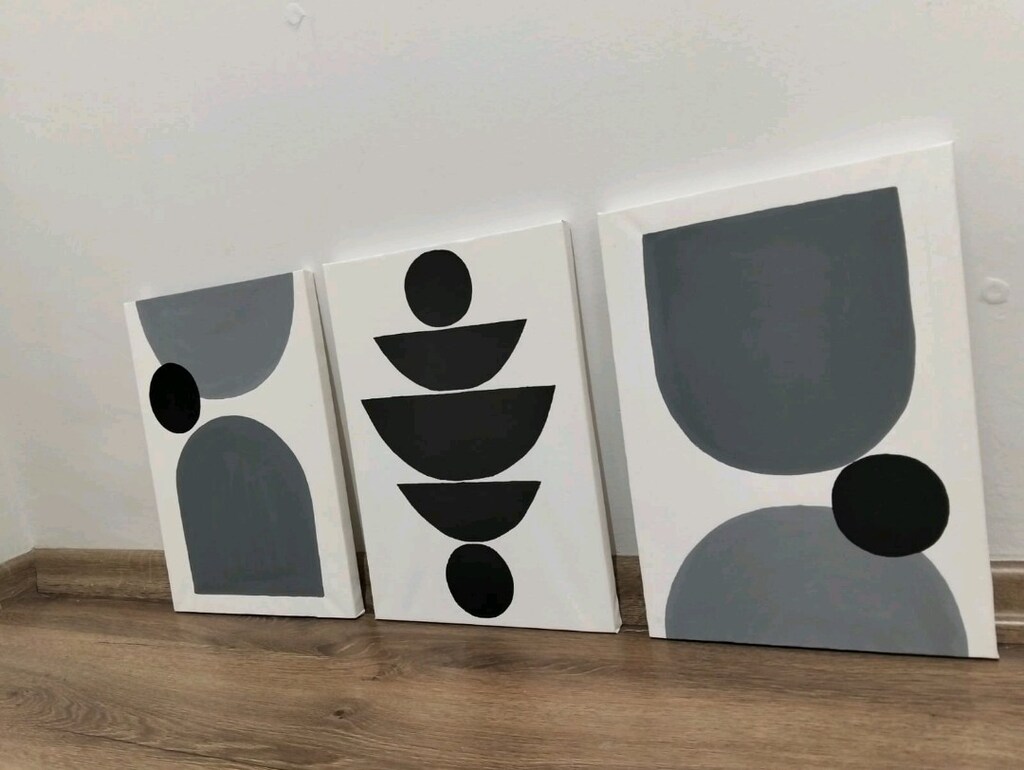 TUAL ÜZERİ DEKORATİF EL YAPIMI TABLO 3 LÜ SET - 4