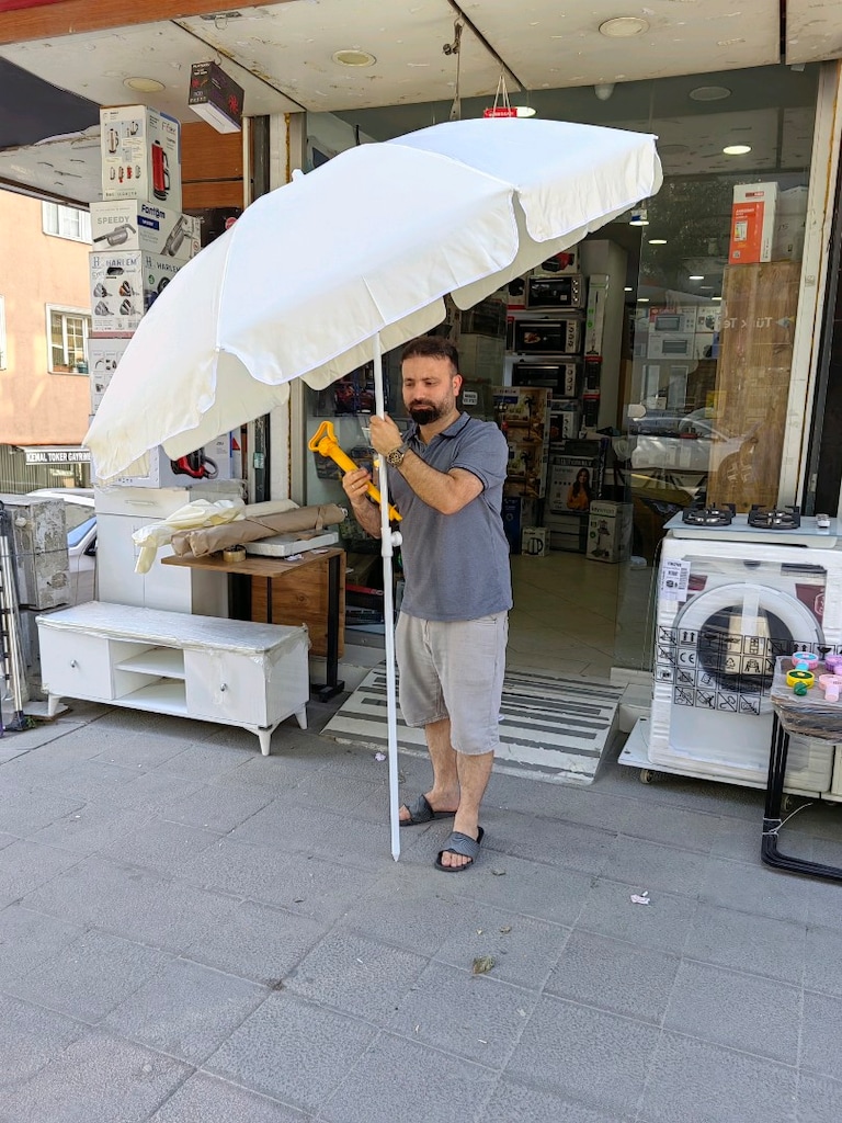 DEV KAMPANYA 200CM PLAJ ŞEMSİYESİ SIFIR MAGAZADAN A KALİTE GÖLGELİK - 3