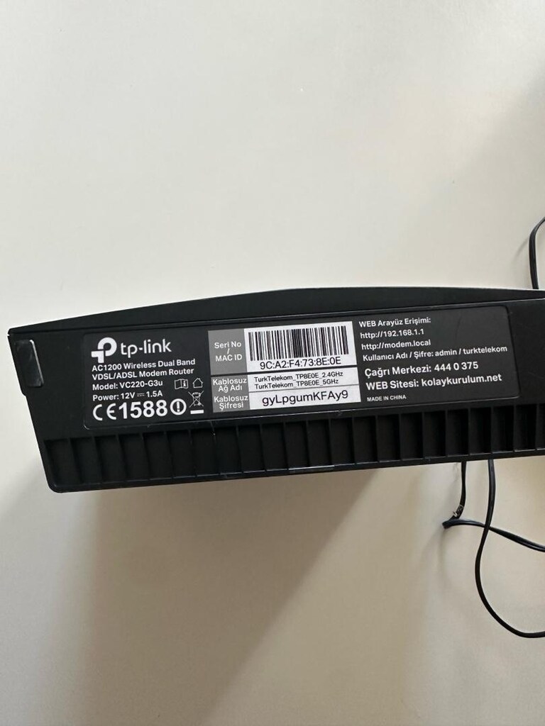 TP-Link VC220-G3u Dual Band 5GHz VDSL/Fiber Modem - 3