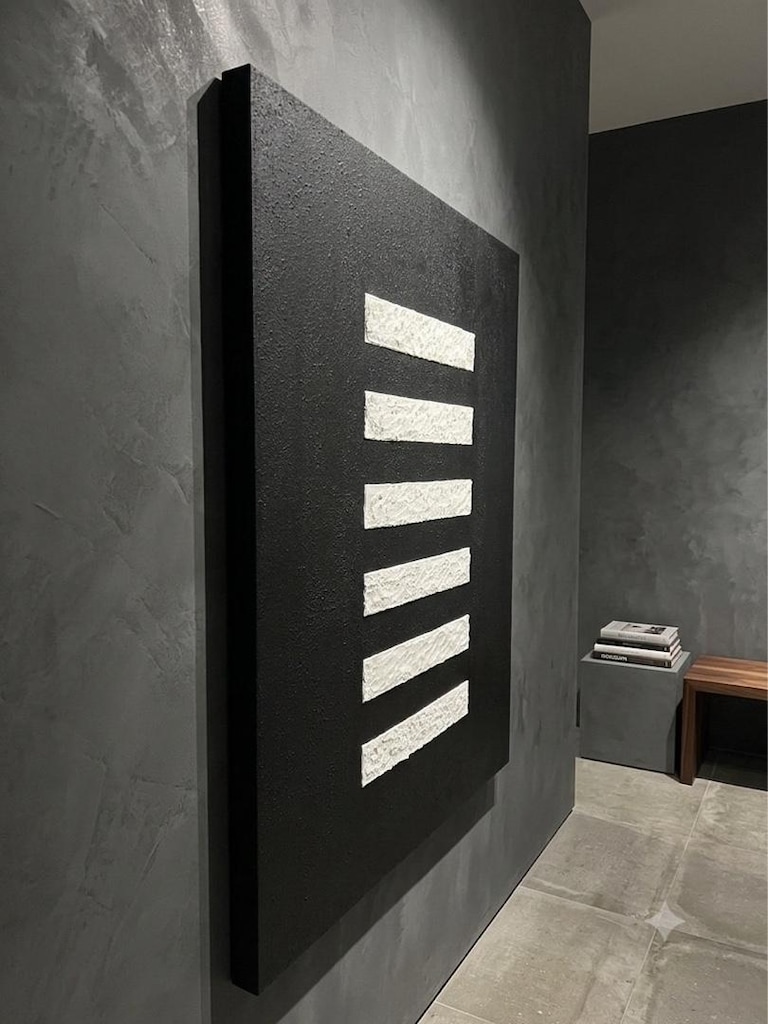 TABLO EL İŞÇİLİĞİ DOKULU KABARTMALI 75x100 SİYAH TABLO - 4