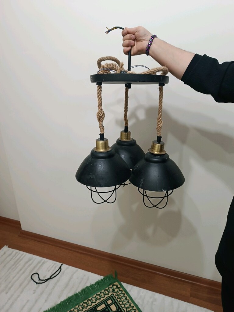 ÜÇLÜ LAMBA AVİZE ABAJUR - 5