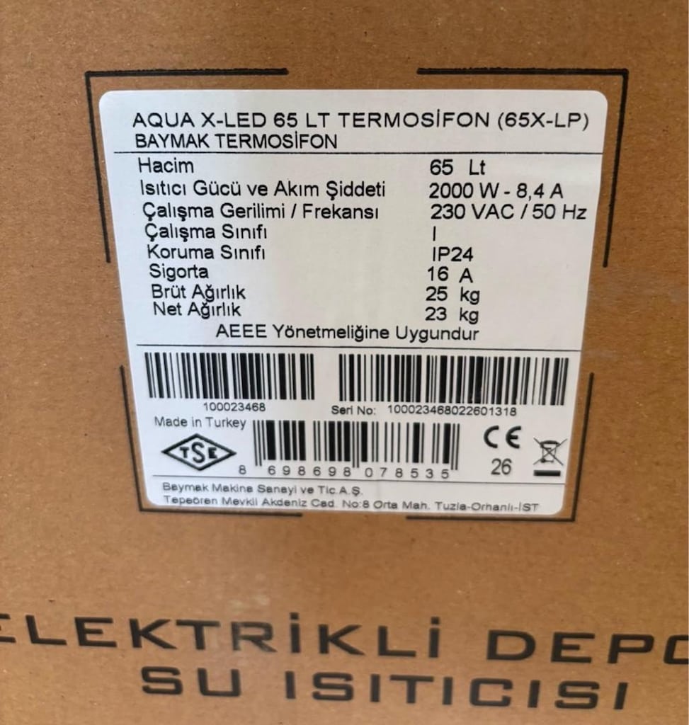 Baymak 65 LT Termosifon - 2