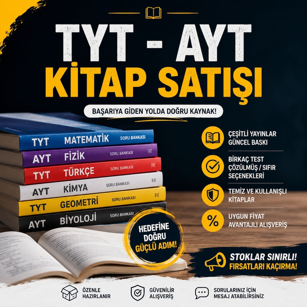 TYT-AYT SIFIR VE AZ KULLANILMIŞ KİTAPLAR SATILIK DETAYLAR AÇIKLAMADA