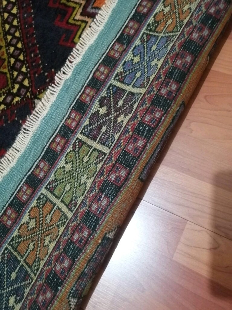 100 yıllık El dokuması orijinal halı Antik - 3
