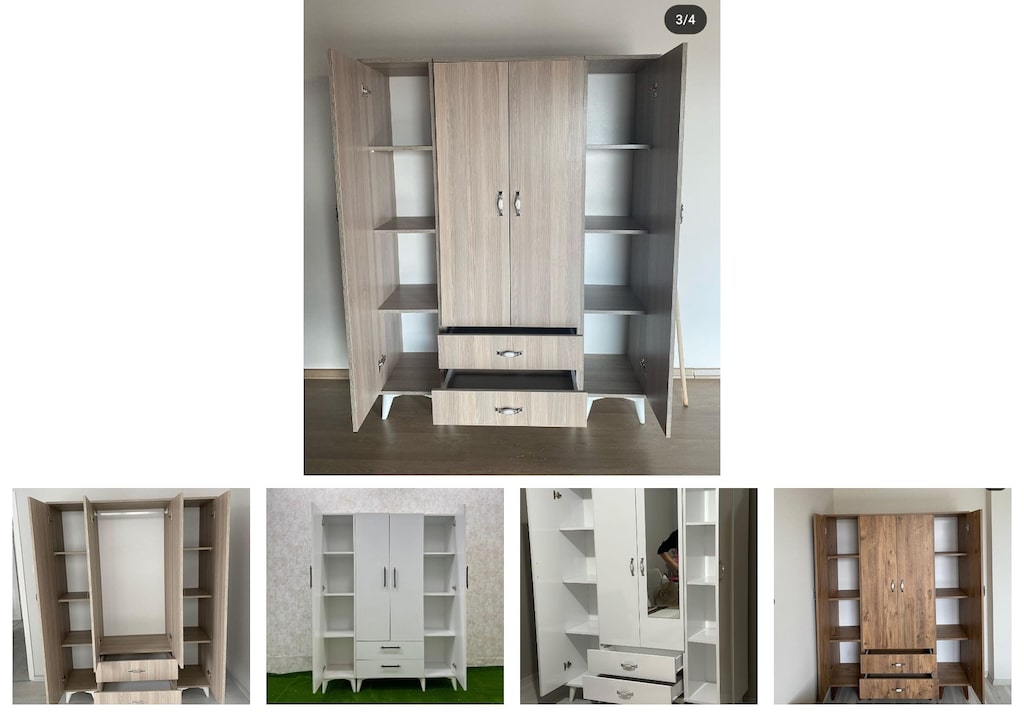 4 kapaklı elbise dolabı pekvhgpqql - 2