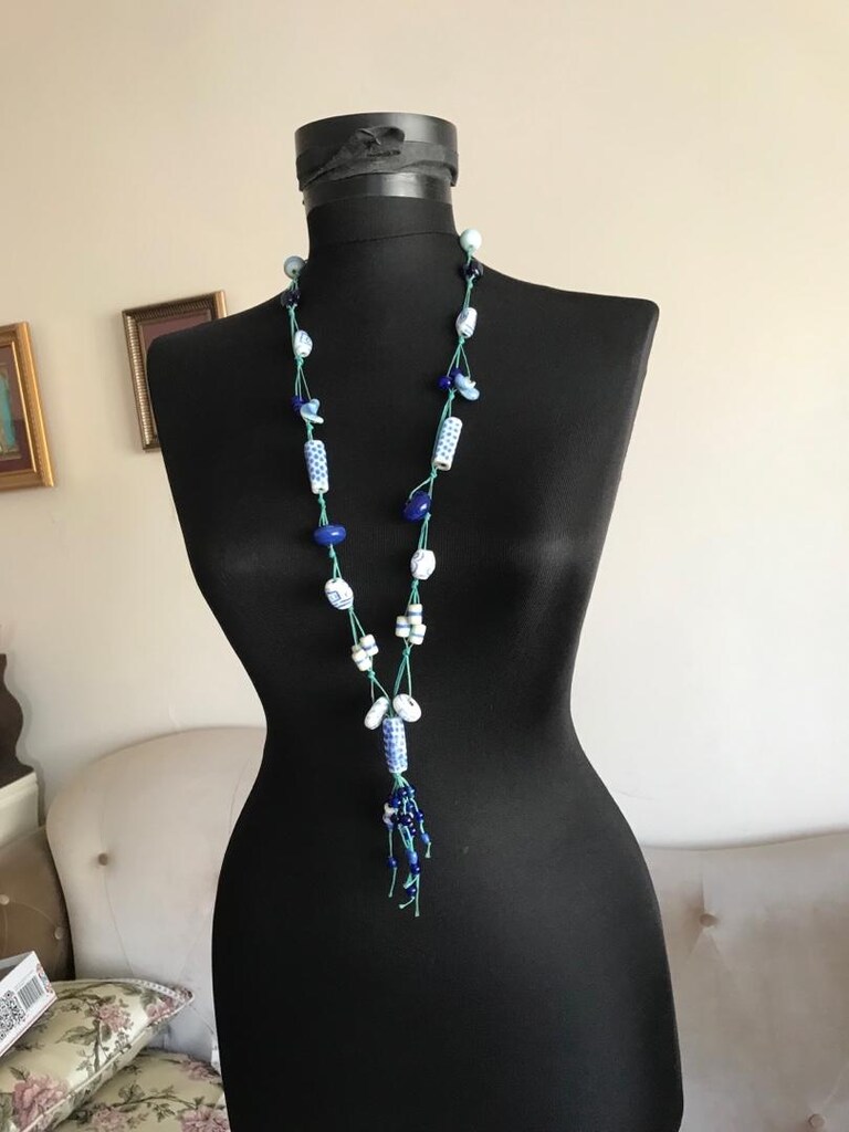bayan kolye 2 model mavili 650 beyaz 500 tlbuğün gel al - 11