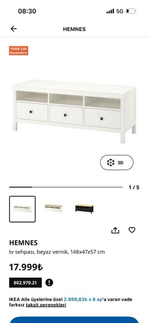 Ikea hemnes tv sehpası