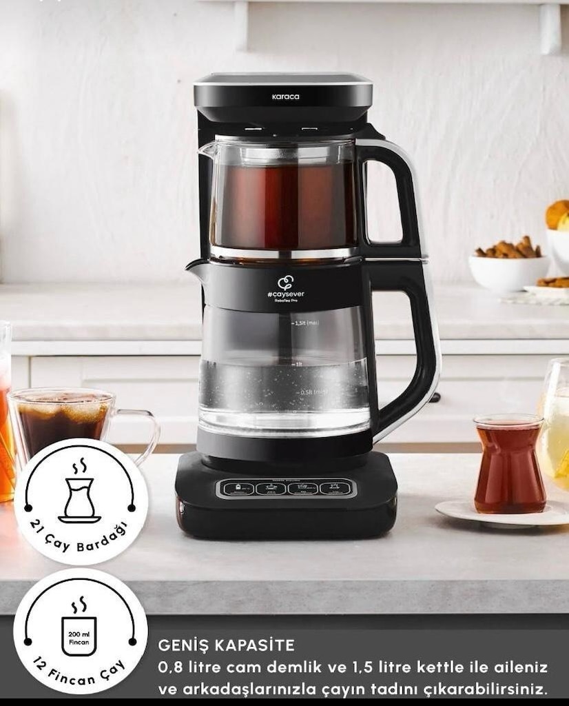 karaca Çaysever Robotea Pro Connect 4 in 1 konuşan cam çay makinesi - 2
