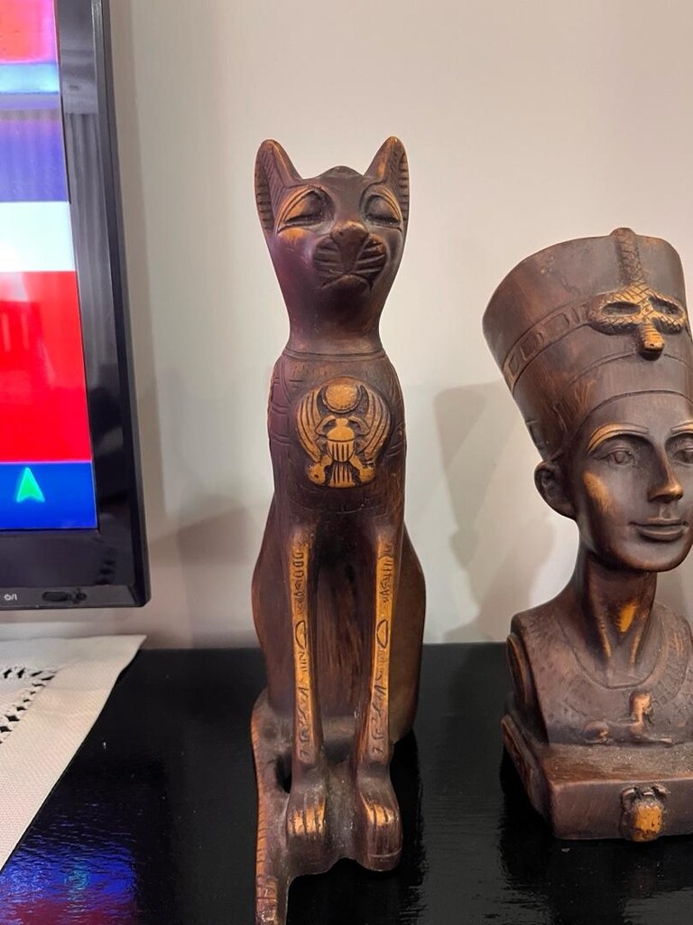Antik Mısır Temalı Ahşap Heykel Seti - 2