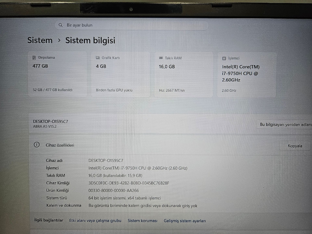 MONSTER İ7 9.NESİL + 16 GB RAM + 500 GB SSD +GTX 1650 4 GB - 8