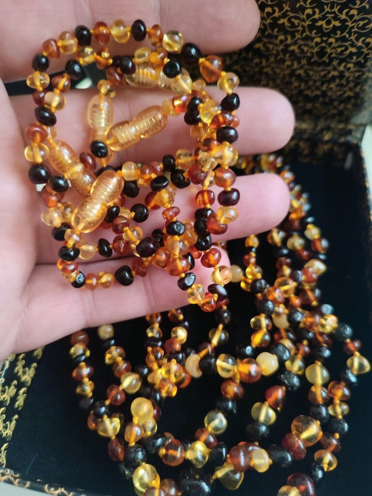 damla kehribar bileklik ve kolye set - 3