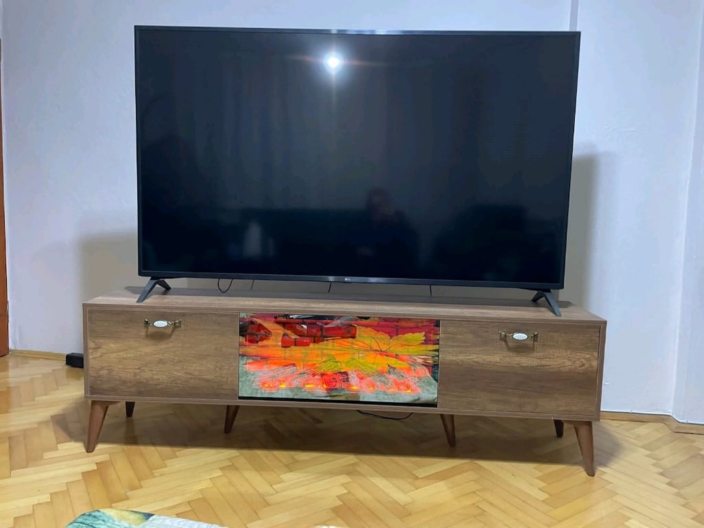 Şömineli TV Ünitesi | Modern Duvar Ünitesi | Şık ve Dekoratif TV Sehpa - 2