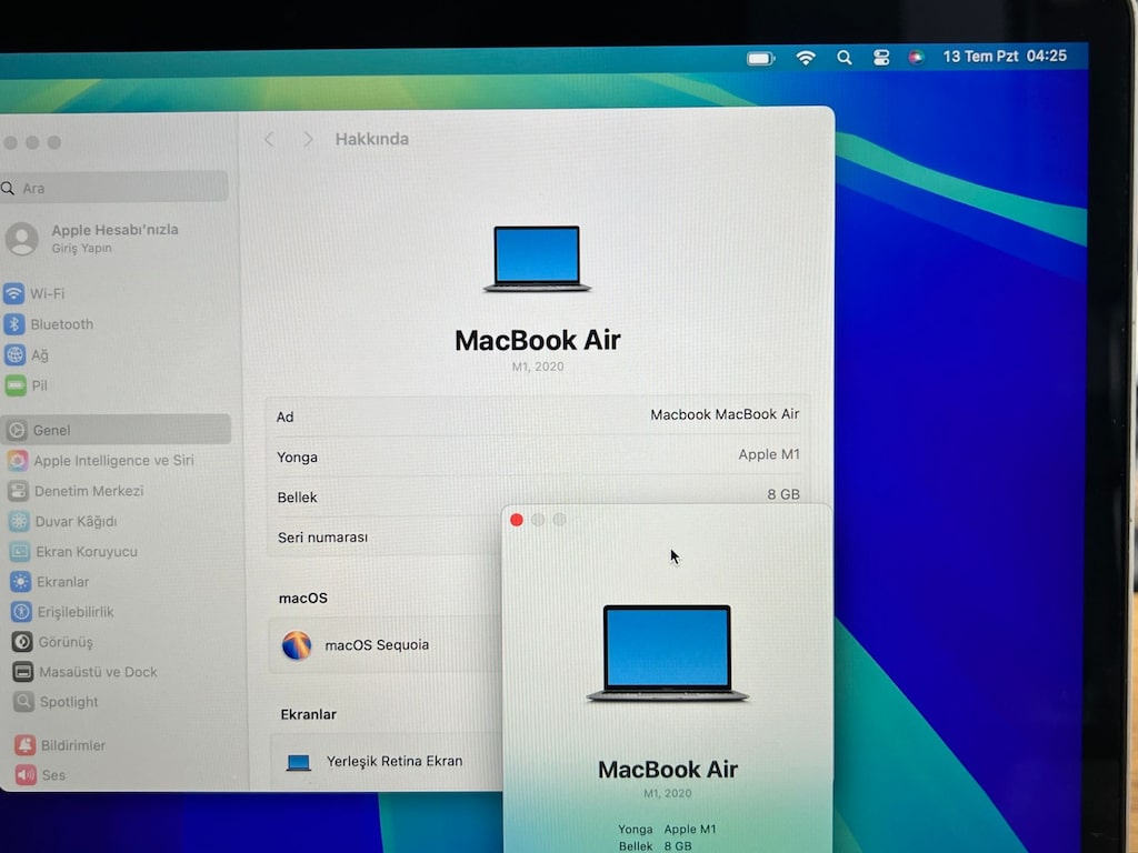 APPLE MACBOOK AİR LAPTOP M1 8 GB 256 GB - 7