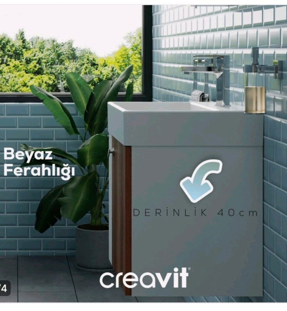creavit marka banyo dolabı takım sıfır kutusunda - 4