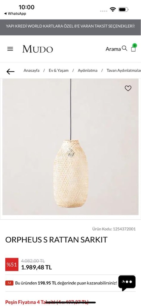 Mudo tasarım rattan avize - 5