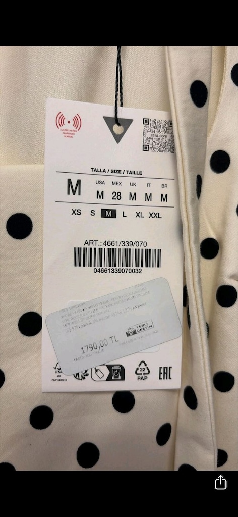 Zara Puantiyeli Midi Elbise – M Beden – Etiketli - 3