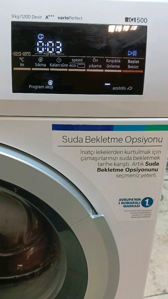 9 KİLO 1200 DEVİR SİEMENS İQ 500 İNVERTÖR MOTOR ÇOK SESSİZ SORUNSUZ - 5