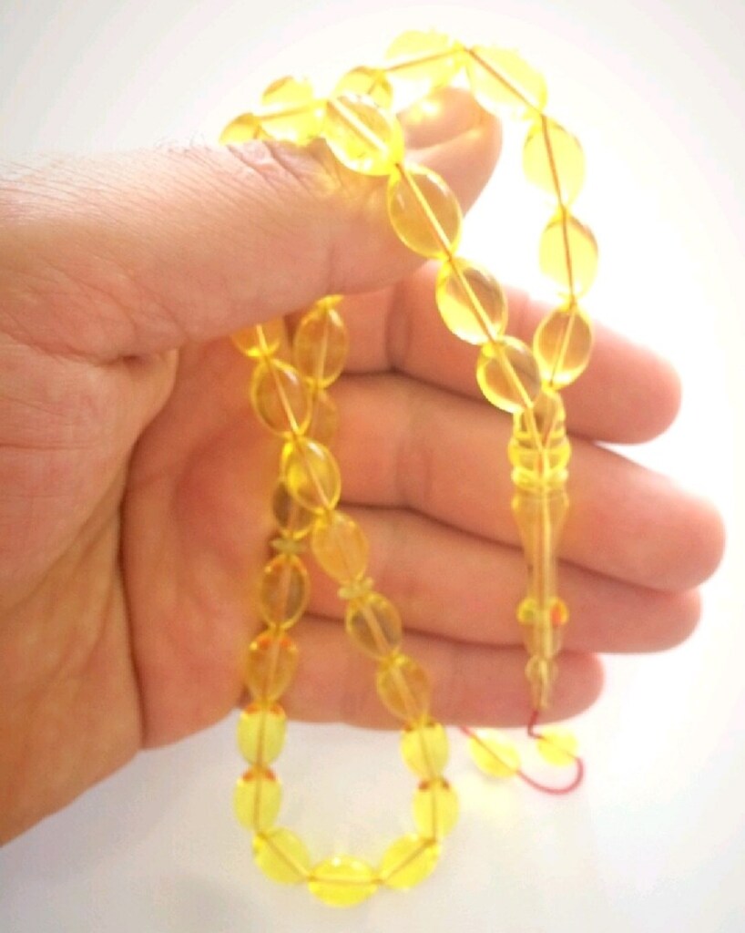 TESBİH ÖLÇÜ: 8X12 MM MURAT AKBULUT USTA ATÖLYESİNDEN UÇAK CAMI TESBİH* - 6