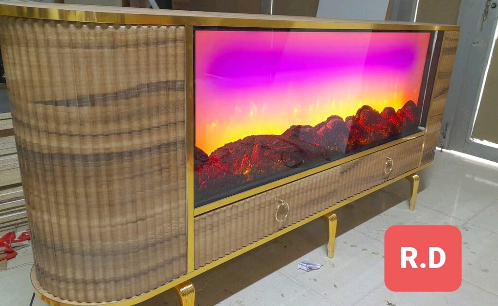 imalattan sıfır Şömineli bluetooth tv ünitesi Konsol - 8
