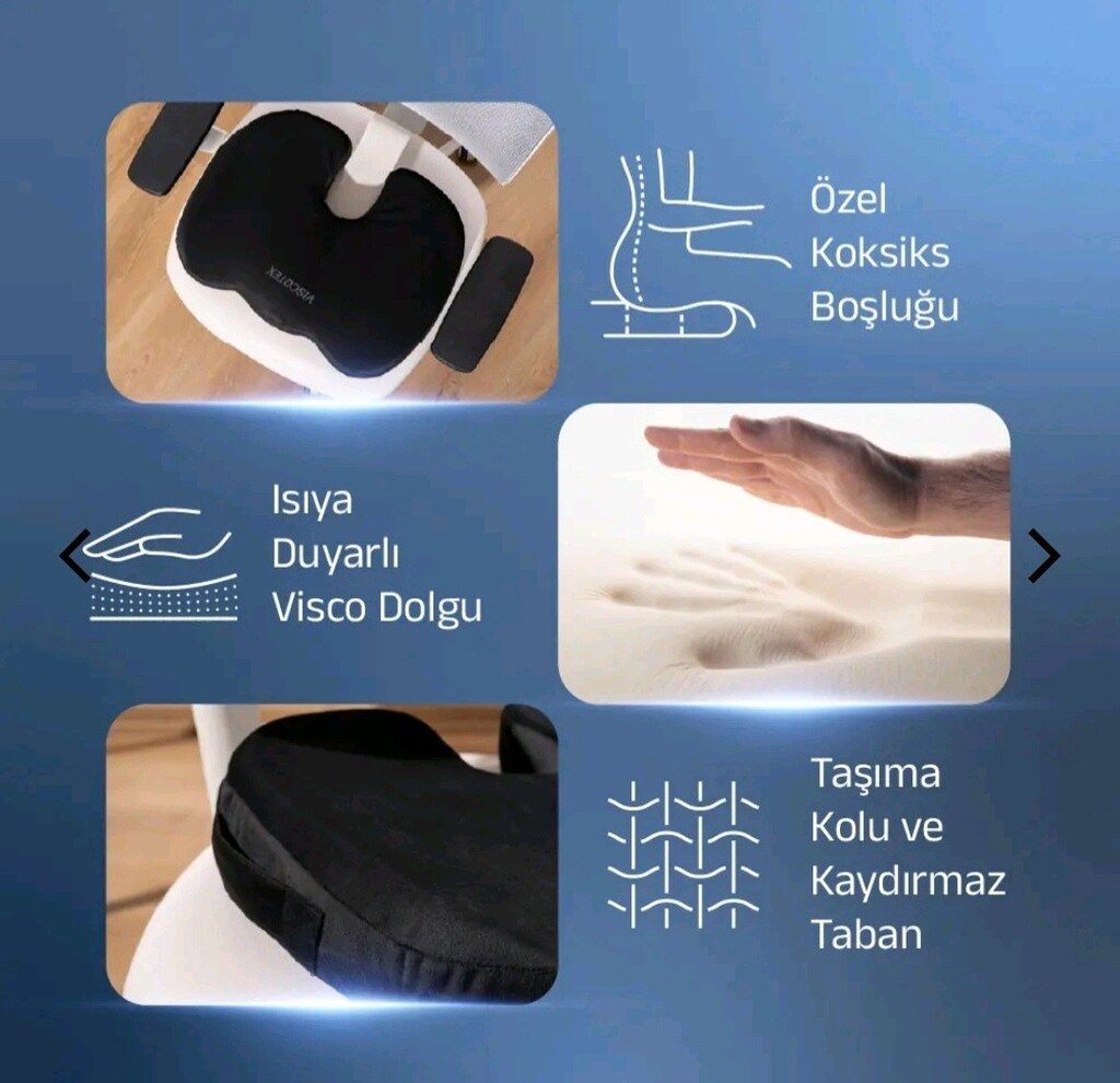 VİSCOTEXVisco Ortopedik, Kaydırmaz Tabanlı, Ofis, Araba - 5