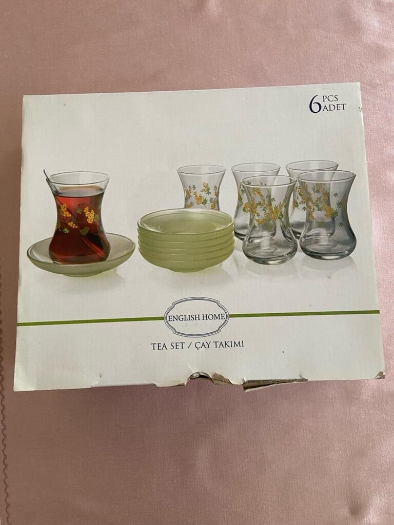 çiçek desenli çay takımı - 2