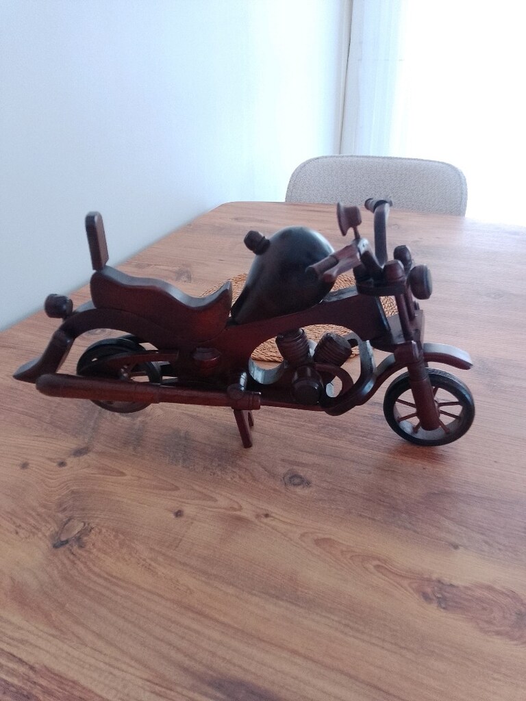 ahşap motosiklet biblo 50 cm - 2
