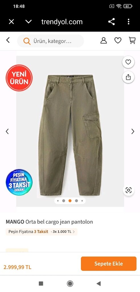MANGO Cargo Jean Pantolon — görsel 2/14